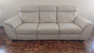 Sofá Natuzzi Piel Beige Como Nuevo