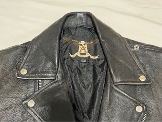 Chaqueta de cuero negra para hombre