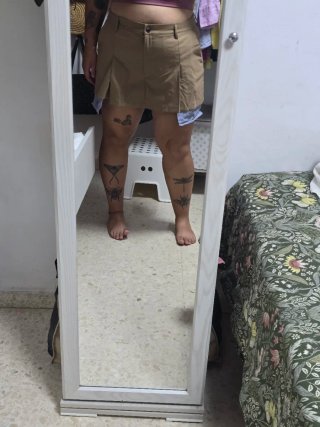 Falda pantalón marrón y azul