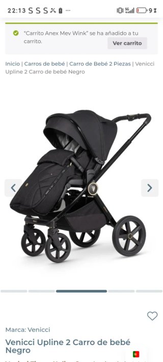 Carro de bebé negro venicci y silla de paseo