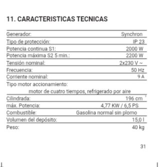 Generador grupo electrógeno gasolina