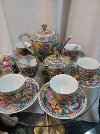 Juego café porcelana china antiguo