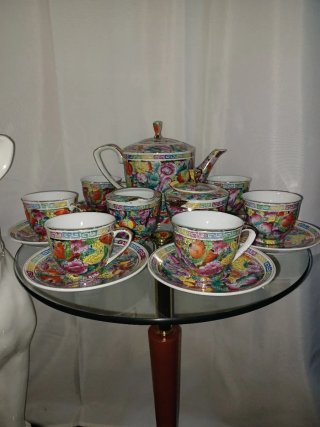 Juego café porcelana china antiguo