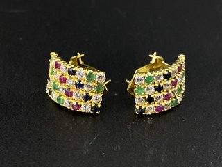 pendientes oro 18k con piedra