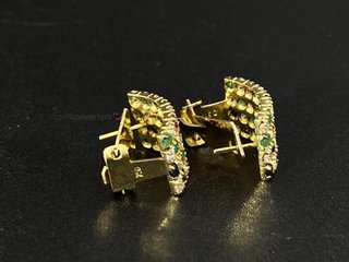 pendientes oro 18k con piedra