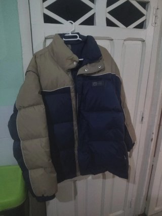 Anorak beige y azul talla L