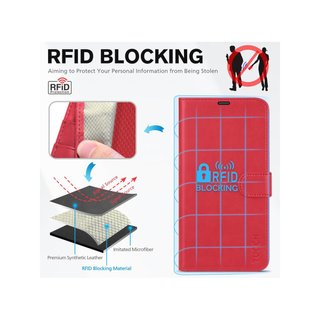 TUCCH Funda cuero iPhone 14 Plus soporte