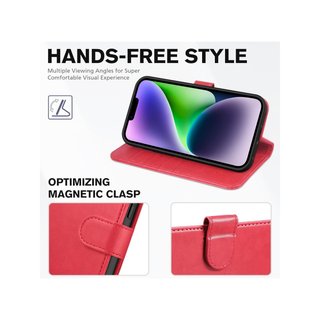 TUCCH Funda cuero iPhone 14 Plus soporte
