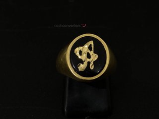 sello oro 18k con piedra con circonita