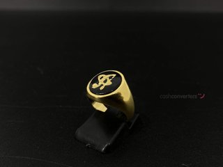 sello oro 18k con piedra con circonita