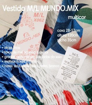 Vestido M/L MUNDO.MIX multicor floral