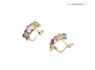 pendientes oro 18k con piedra con circonita
