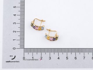 pendientes oro 18k con piedra con circonita
