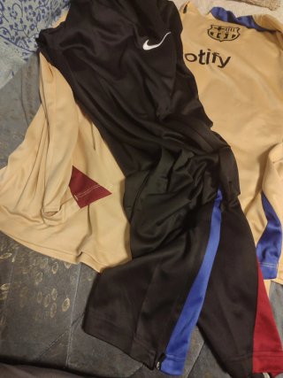 Chándal FC Barcelona Nike Beige y Negro