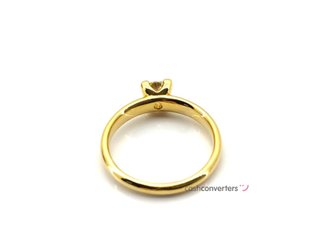 sortija oro 18k con piedra con diamante