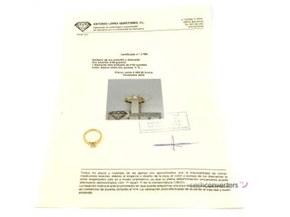 sortija oro 18k con piedra con diamante