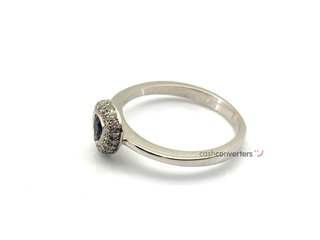 sortija oro 18k con piedra con diamante,zafiro