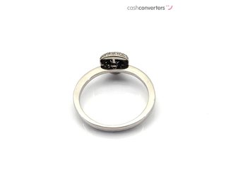 sortija oro 18k con piedra con diamante,zafiro