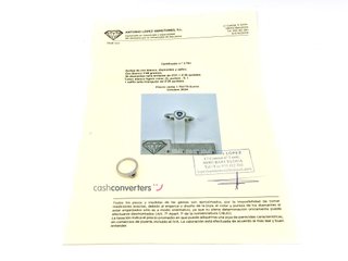 sortija oro 18k con piedra con diamante,zafiro