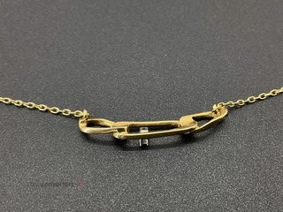 collar oro 18k con piedra con circonita 22cm