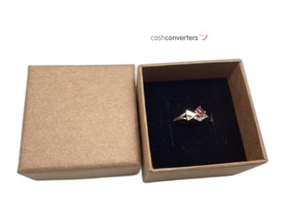 anillo oro 18k con piedra con circonita,rubi