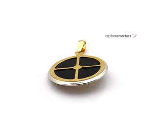 colgante oro 18k con piedra con circonita,onix