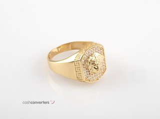 sello oro 18k con piedra con circonita