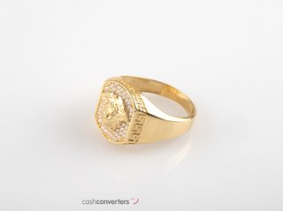 sello oro 18k con piedra con circonita