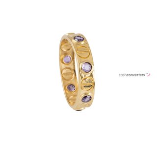 anillo oro 18k con piedra con amatista