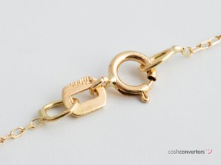 collar oro 18k con piedra con circonita 22cm