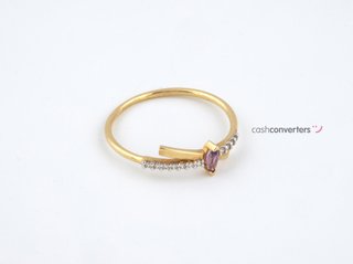 anillo oro 18k con piedra con amatista