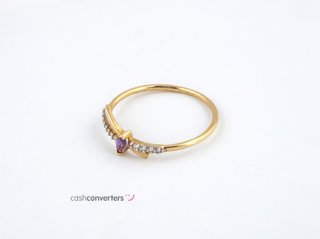 anillo oro 18k con piedra con amatista