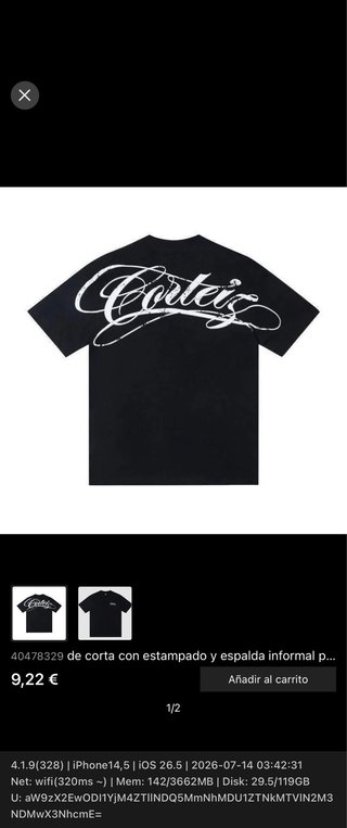 Camiseta Cortez Negra Estampada