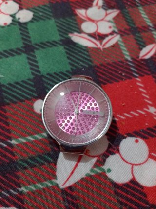 Orologio donna con quadrante rosa e strass