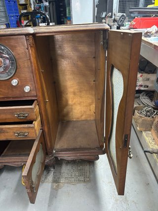 Mueble Radio Tocadiscos Antiguo Madera