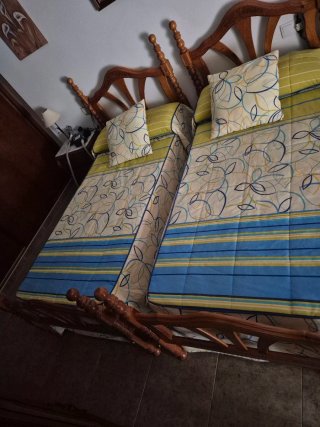 2 Camas Estilo Provenzal Madera de pino macizo