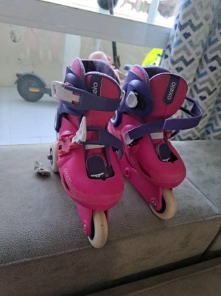 Patines de aprendizaje rosas y morados decathlon