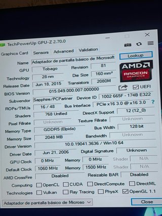 Sapphire Radeon R7 360 Tarjeta Gráfica