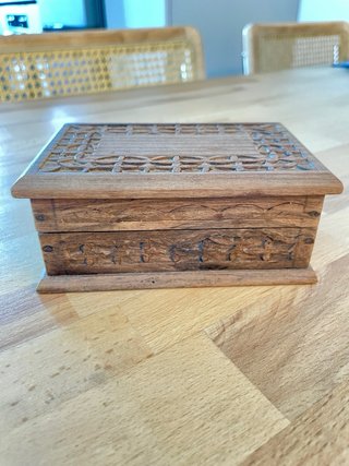 Scatolina vintage legno intarsiato