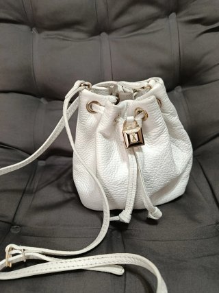 Patrizia Pepe mini bauletto bianco oro