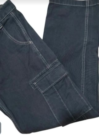 Pantalón Cargo Baggy Y2K Zara Gris Talla M