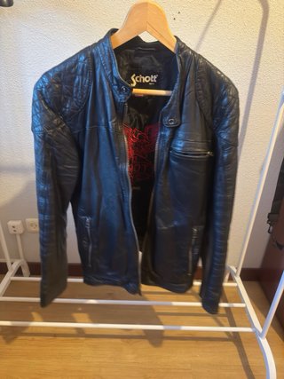 Cazadora Biker Schott Piel Oveja Negra