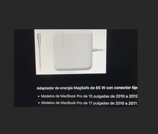 Cargador original para Macbook Pro 15” 85W Magsafe