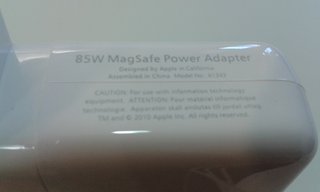 Cargador original para Macbook Pro 15” 85W Magsafe