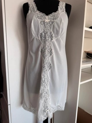 Sottoveste vintage pizzo bianco