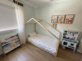 Estructura Cama Casita Madera Natural