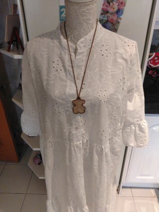 Vestido blanco encaje fresquito para este verano