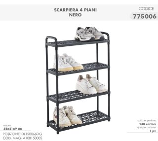 Scarpiera 4 Piani Bianca