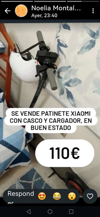Patinete Xiaomi con casco y cargador
