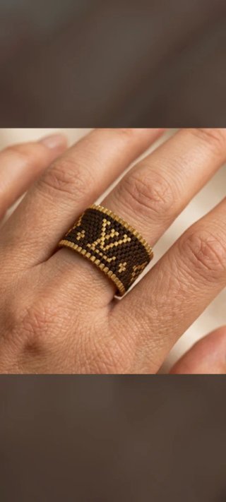 Anillo Louis Vuitton Marrón y Dorado
